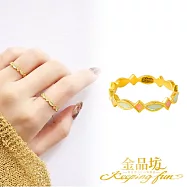 【金品坊】黃金戒指古法韶光荏苒戒指(固定戒圍) 國際戒圍#10號