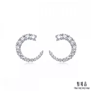 【點睛品】60分 永恆鑽之頌 弦月 18K金鑽石耳環(一對)