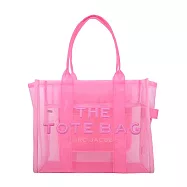 MARC JACOBS The Mesh TOTE 立體LOGO網紗透視托特包-大/ 糖果粉
