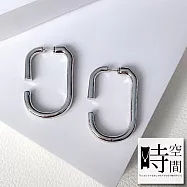 『時空間』925銀針聖馬洛的陽光時尚半圈穿透感造型耳環 -銀色