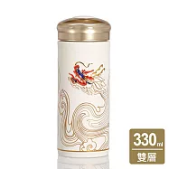 《乾唐軒活瓷》彩雲龍隨身杯 / 大 / 雙層 /牙白描金 330ml 無 牙白描金