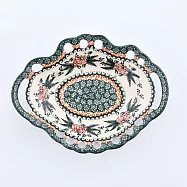 波蘭陶 碧綠幽然系列 水果籃(大) 26x21cm 波蘭手工製 置物籃