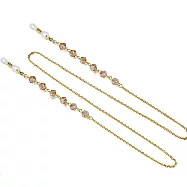 seoul show首爾秀 石頭水晶珠兩用口罩掛繩鏈墨鏡平光眼鏡鍊老花近視防丟鍊 琥珀金