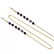 seoul show首爾秀 石頭水晶珠兩用口罩掛繩鏈墨鏡平光眼鏡鍊老花近視防丟鍊 紫彩