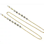 seoul show首爾秀 石頭水晶珠兩用口罩掛繩鏈墨鏡平光眼鏡鍊老花近視防丟鍊 灰彩