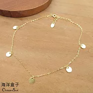 精美閃亮圓片流蘇925純銀金色腳鍊 (外鍍金色.女用腳鍊)