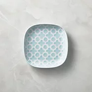 石丸波佐見燒 - 摩洛哥花磚圓角盤(小) - 淺藍