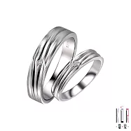 K&rsquo;OR蔻兒 愛情海鑽石/白鋼 成對戒指 男戒圍12/女戒圍7