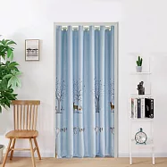 【巴芙洛】穿桿式遮光拉簾門簾寬150*高200cm(買就送伸縮桿/門廉/風水簾/遮光窗簾/拉簾/窗簾/隔簾) 麋鹿森林+送桿子