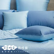 【麗塔寢飾】60支紗精梳棉 40*40cm抱枕套(一入) 朵朵奶昔- 湛藍+水藍