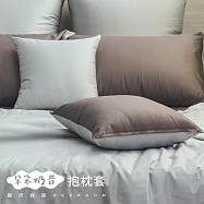 【麗塔寢飾】60支紗精梳棉 40*40cm抱枕套(一入) 朵朵奶昔- 墨色+灰綠