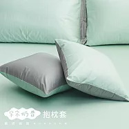 【麗塔寢飾】60支紗精梳棉 40*40cm抱枕套(一入) 朵朵奶昔- 湖水綠+灰綠