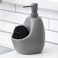 《Umbra》刷具+石陶洗手乳罐 | 按壓瓶 分裝瓶 乳液瓶 沐浴乳罐 - 昏灰590ml