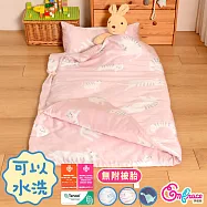 《Embrace英柏絲》100%純天絲 MIT兒童睡袋 (不含被胎)防踢款 冬夏兩用 幼稚園午睡 快速收納 (多色任選) 小貓與蝶-粉