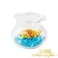 【金品坊】黃金擺件吉祥鴻運錦鯉 (贈水晶魚缸)