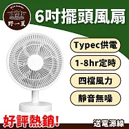 [野一夏] USB擺頭循環小風扇|桌上型風扇 嬰兒風扇 靜音風扇四檔×定時風量 辦公室迷你風扇