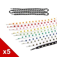 糊塗鞋匠 優質鞋材 G195 小雛菊雙層扁鞋帶120cm 5雙 無 A01白花