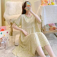 【Wonderland】100%嫘縈袖口綁結睡衣洋裝 FREE 綠色