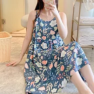 【Wonderland】100%嫘縈吊帶圓領睡衣洋裝(5款) FREE 花草藍