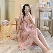 【Wonderland】100%嫘縈細肩綁帶零著感睡衣居家洋裝(5款) FREE 花苞梅粉