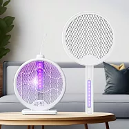 樂生活嚴選 旋轉二合一電蚊拍/捕蚊燈(手持/站立/吊掛)