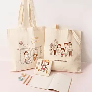 櫻桃小丸子棉布手提袋 -家人