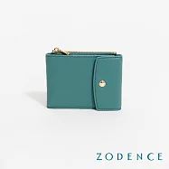 ZODENCE MINA進口牛皮簡式短夾 湖綠