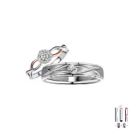 K&rsquo;OR蔻兒 浪漫捧花鑽石/白鋼 成對戒指(女款：白鋼+玫瑰K金) 男戒圍#14/女戒圍#7