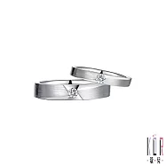 K&rsquo;OR蔻兒 幸福誓言鑽石/白鋼 成對戒指 男戒圍#12/女戒圍#13