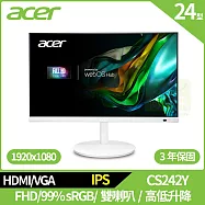 Acer CS242Y 24型智慧高低升降螢幕(FHD,HDMI,喇叭,IPS)