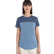 【icebreaker紐西蘭】女 Sphere III Cool-Lite&trade; 圓領短袖上衣(色塊拼接)-125- S 草綠/青蘋果綠