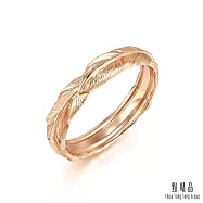 【點睛品】全18K 愛情密語 邱比特之羽 18K玫瑰金戒指(男戒) 港圍21