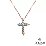 amoon 戀戀東京系列 祝福 18K金鑽石項鍊-玫瑰金