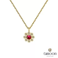 amoon 韓情脈脈系列 紅顏 K金鑽石項鍊