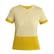 【icebreaker 紐西蘭】女 ZoneKnit&trade; Cool-Lite&trade; Energy Wind 網眼圓領短袖上衣-125- M 奶油黃/芥末綠