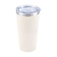 Tolid戶外露營風 真空雙層不鏽鋼保冷保溫杯 420ml 附蓋子 象牙白