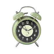 【COMET】4吋雙鈴夜光靜音鬧鐘(夜光 學生鬧鐘 兒童鬧鐘 雙打鈴鬧鐘 經典鬧鐘 時鐘 床頭鬧鐘/ACK01) 軍綠色