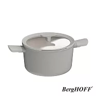 【BergHOFF貝高福】Balance陶瓷塗層不沾鍋雙耳含蓋湯鍋24cm(BHBL-W24-MM) 月霧灰