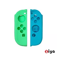 [ZIYA] NINTENDO 任天堂 Switch Joy-Con 手把矽膠保護套 弧形幻彩派對款 淺綠色+藍色