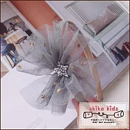 【akiko kids】日本公主網沙多層立體大花造型兒童髮髮箍 -灰色