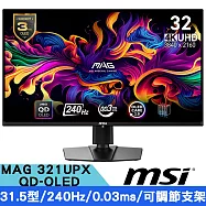 MSI微星 MAG 321UPX QD-OLED 31.5型 UHD平面電競螢幕