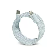 OWNLIFE 馬卡圈圈編織磁吸快充線-家用型1.6M Ctol藍白