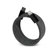 OWNLIFE 馬卡圈圈編織磁吸快充線-外出型1M CtoL黑白