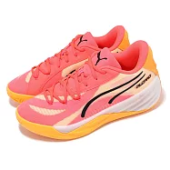 Puma 籃球鞋 All Pro NITRO 男鞋 粉橘 黃 Fireglow 氮氣中底 回彈 編織 運動鞋 31039207 27cm PINK/YELLOW