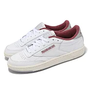 Reebok 休閒鞋 Club C 85 女鞋 男鞋 白 紅 米白 復古 麂皮 拼接 小白鞋 100033087 27.5cm WHITE/RED