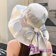 【Decoy】漫步沙灘*大蝴蝶結防曬遮陽漁夫帽/潑墨淺藍