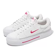 Nike 休閒鞋 Wmns Court Legacy Lift 女鞋 白 粉紅 厚底 增高 小白鞋 FV5526-102 23.5cm WHITE/PINK