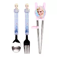 迪士尼 冰雪奇緣 艾莎 雪寶 學習筷湯匙叉子組合 艾莎