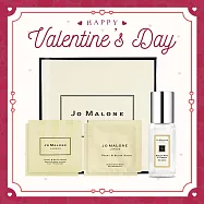 Jo Malone 愛你如初情人節禮-英國梨與小蒼蘭香水(9ml)+牡丹與胭紅麂絨潔膚露+乳液(5ml)x4-公司貨
