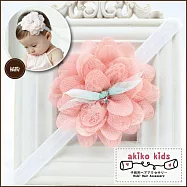 【akiko kids】蕾絲立體多層次蝴蝶結寶寶造型髮帶 -橘粉